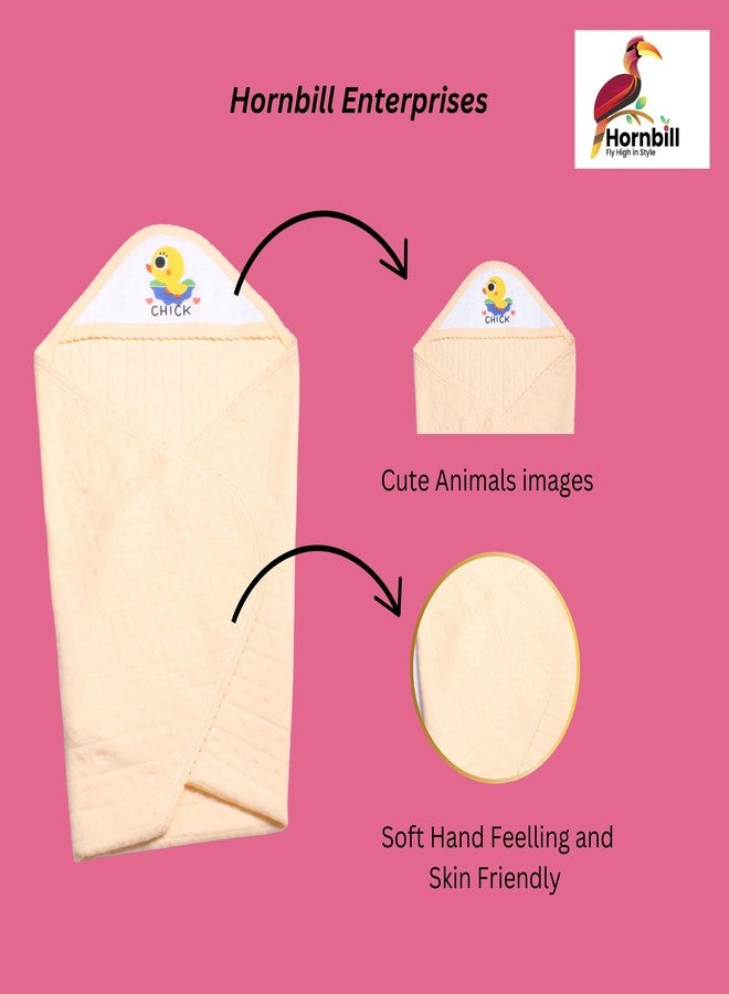 Hornbill Enterprises Hooded Wrapper, a Soft and Cozy Baby Towel Designed for Newborns (0-12 Months). It's Easy to wrap Your Little one snugly Super-Soft, Skin-Friendly Material Pack 1 (1, Orange) - Image 5