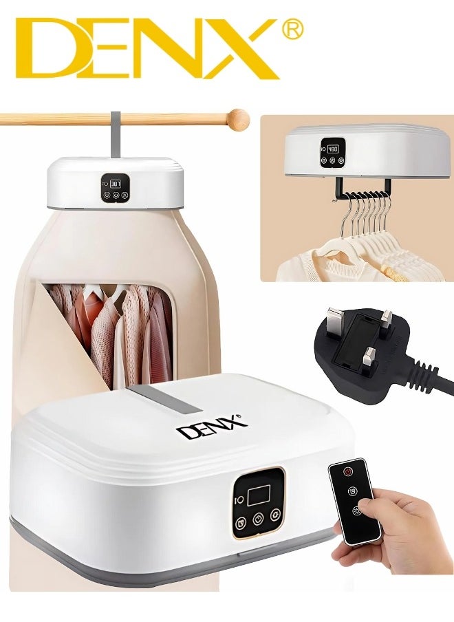DENX DX2571 Portable Folding Clothes Dryer – Smart Design with Large Capacity, 3D Stereoscopic Drying, Dual Heat Modes, Remote Control, Intelligent Timer up to 8 Hours, Ideal for Home and Travel