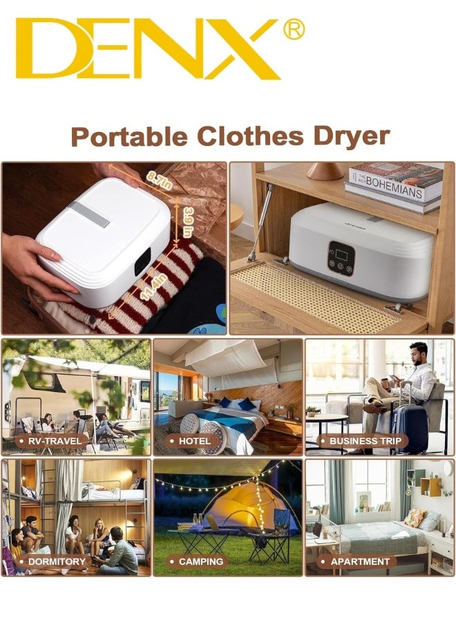 DENX DX2571 Portable Folding Clothes Dryer – Smart Design with Large Capacity, 3D Stereoscopic Drying, Dual Heat Modes, Remote Control, Intelligent Timer up to 8 Hours, Ideal for Home and Travel