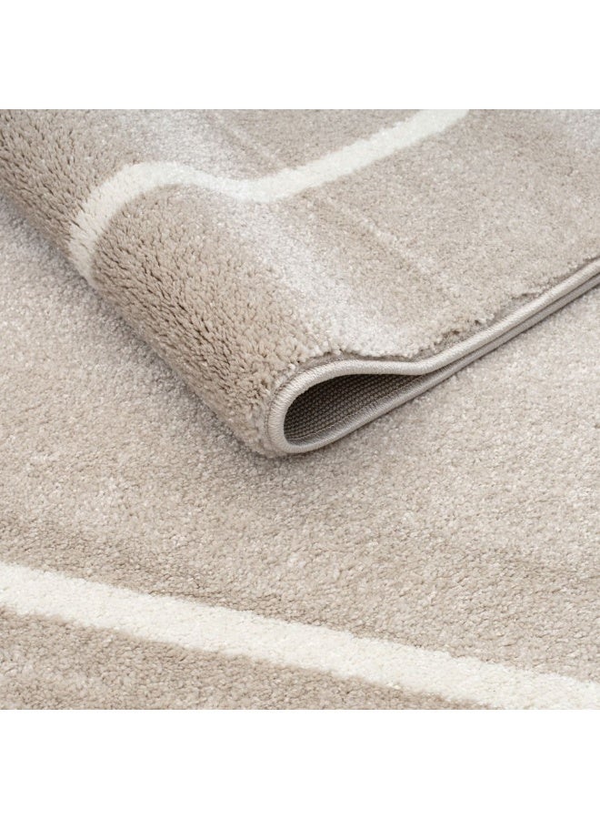 DANUBE HOME Sahara Plain Solids Rug | Washable Solids Style | Polypropylene + Polyester Area Rug Floor Covering | Indoor Carpet For Living Room Dining Bedroom 240X340cm-Cream-231200400545 - Image 3