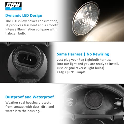 CPW OEM Fog Lights Fit For [2000-2006 Chevy Suburban 1500 2500 Z71] [2000-2006 Chevy Tahoe Z71], Clear Lens Bumper Driving Fog Lights Pair [1997-2003 Pontiac Grand Prix] [2000-2005 Pontiac Sunfire] - Image 2