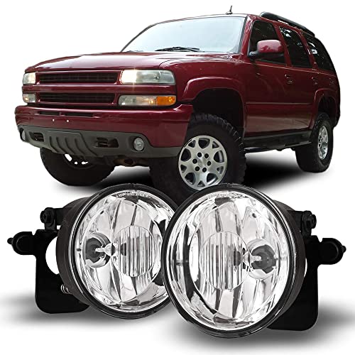 CPW OEM Fog Lights Fit For [2000-2006 Chevy Suburban 1500 2500 Z71] [2000-2006 Chevy Tahoe Z71], Clear Lens Bumper Driving Fog Lights Pair [1997-2003 Pontiac Grand Prix] [2000-2005 Pontiac Sunfire] - Image 1
