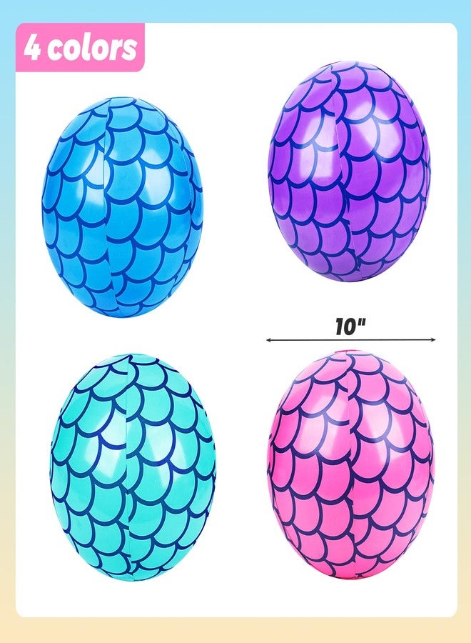 FuturePlusX كرات شاطئية FUTUREPLUSX 4 قطع، 10 بوصة كرات سباحة قابلة للنفخ زينة حفلات حورية البحر لصيف الشاطئ - Image 2