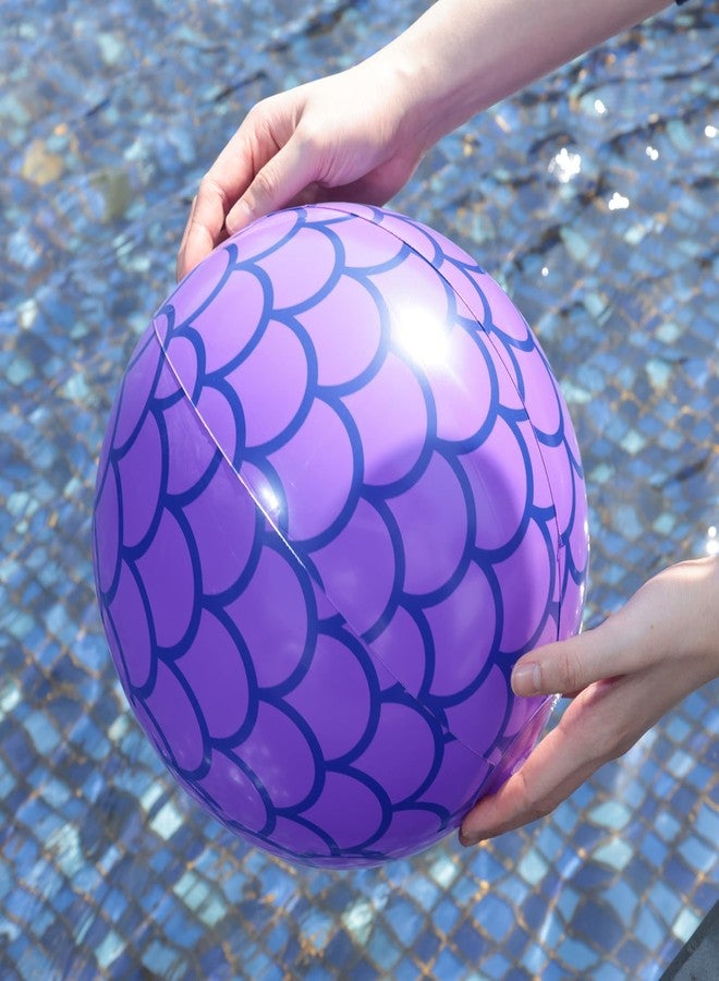 FuturePlusX كرات شاطئية FUTUREPLUSX 4 قطع، 10 بوصة كرات سباحة قابلة للنفخ زينة حفلات حورية البحر لصيف الشاطئ - Image 5