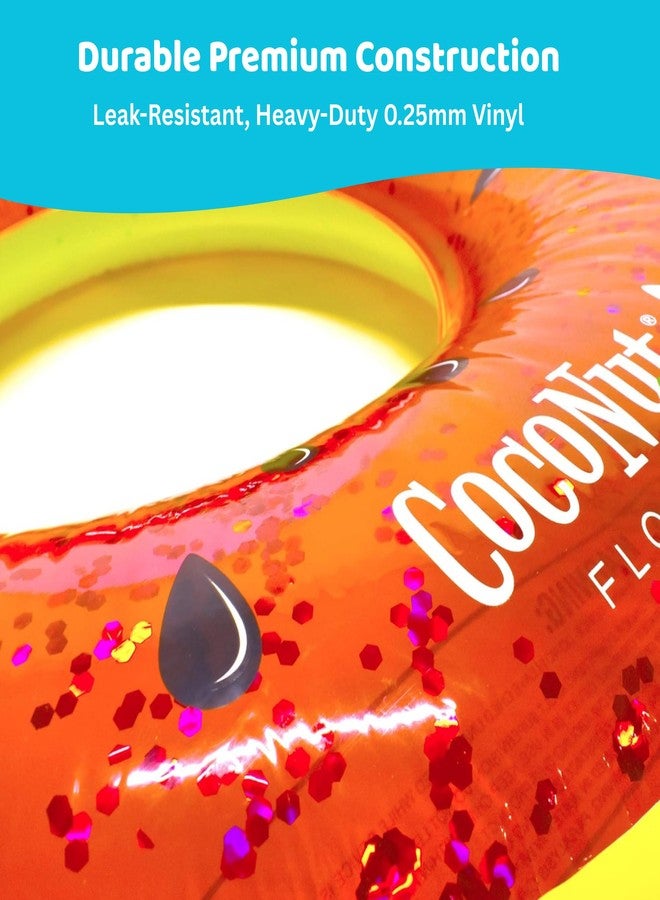 CocoNut Float Juicy Watermelon Glitter Pool Float - Inflatable Ring Float - Durable Long Lasting 3.5 Foot Lounge Tube and Water Toy - Colorful Decoration for Summer Parties, Events - Ages 8+ Years - Image 2
