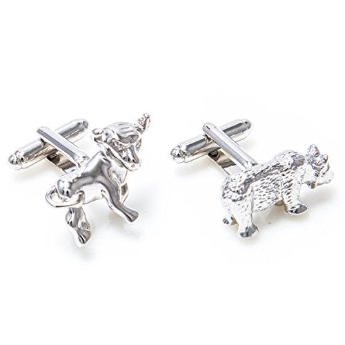 MRCUFF Bull and Bear Wall Street Stockbroker Pair Cufflinks in a Presentation Gift Box & Polishing Cloth - Image 3