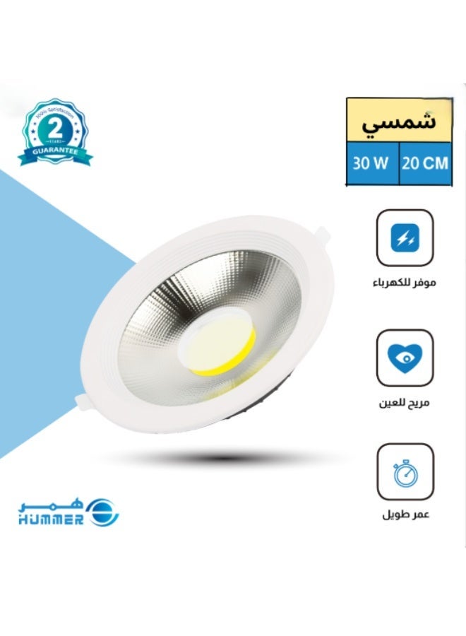 هامر كشاف سبوت لايت لون الانارة شمسي كريمي 20 سم 30 واط - Image 1