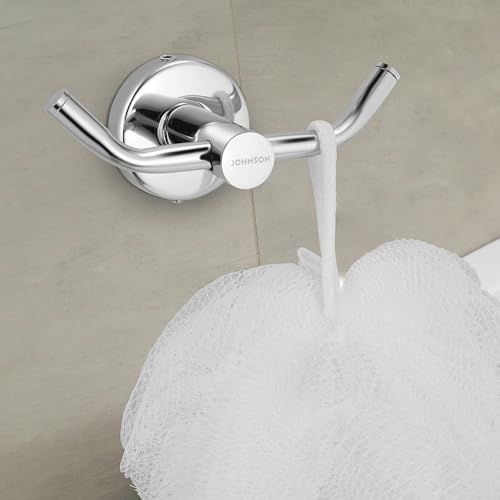 Johnson Bathrooms Alpha 304 Grade Stainless Steel Robe Hook | Cloth - Towel Hanger | Chrome Colour | T1553CAMZ | 1 Year Warranty - Image 2