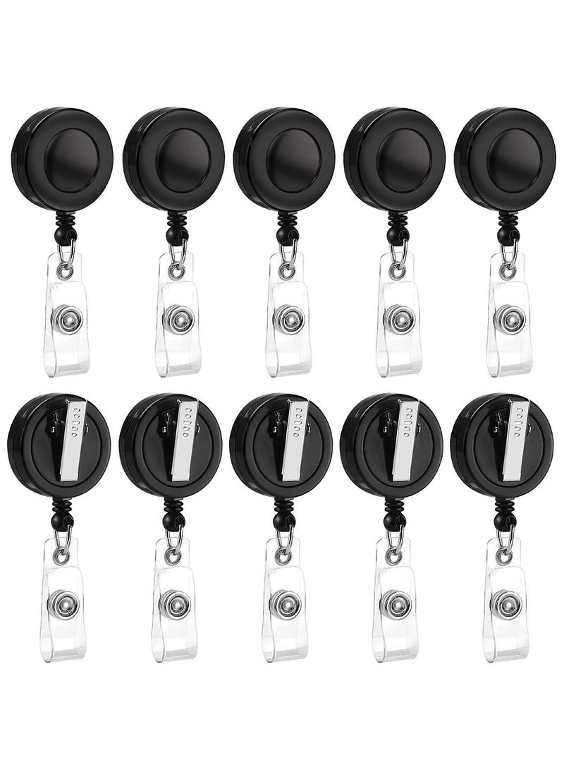 SYOSI 10 Pieces Retractable Badge Holder Reels with Swivel Alligator Clip, ID Card Holder Name Badge Reel Clips for Students Teachers Office Workers Clear - Image 1
