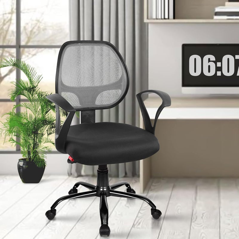 Rose ROSE Hippo MidBack Ergonomic Office Chair  Study Chair  Revolving Chair  Computer Chair  Work from Home  Height Adjustable PushBack Chair Grey  - Image 1