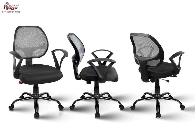 Rose ROSE Hippo MidBack Ergonomic Office Chair  Study Chair  Revolving Chair  Computer Chair  Work from Home  Height Adjustable PushBack Chair Grey  - Image 5