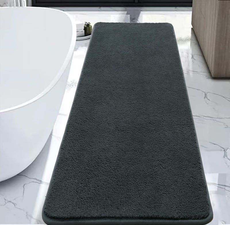 Rururug Extra Large Bath Mat Microfiber Bath Mats for Bathroom Ultra Soft Absorbent Bathroom Rugs Nonslip Anti Mould Bathroom Mat Machine Washable Grey 50 x 120 cm