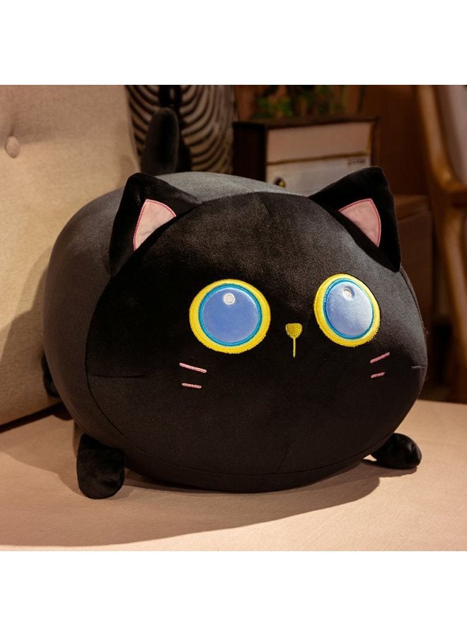 Fat Cat Pillow Sleeping Doll Plush Toy Doll Soft Sleeping Big Doll With Clip Legs Large Black Kitten-Specifications:50cm-Color:Black Cat - Image 1