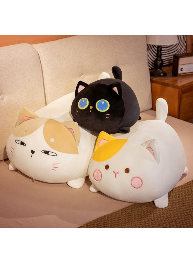 Fat Cat Pillow Sleeping Doll Plush Toy Doll Soft Sleeping Big Doll With Clip Legs Large Black Kitten-Specifications:50cm-Color:Black Cat - Image 5
