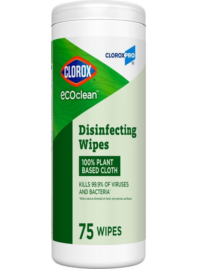 CloroxPro Clorox EcoClean Disinfecting Wipes, Multipurpose 100% Plant Based Cleaning Cloths, Antibacterial Disinfectant, Safe for Multi Surface Use, 75 Count - Image 1