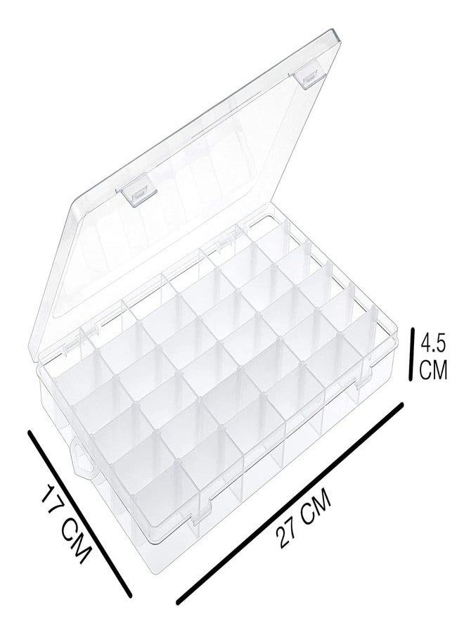 Nityasiddh Jewelry Organizer Storage Box with Dividers Transparent box, Rectangular Plastic Storage Box For Accessories & Small Items Multi-Compartment - Image 2