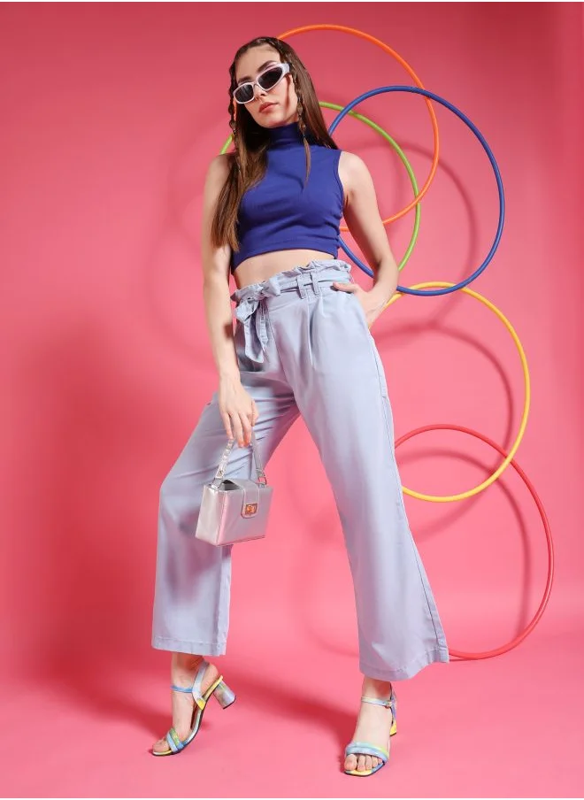 Freehand Women Flared Solid High-Rise Denim Pants