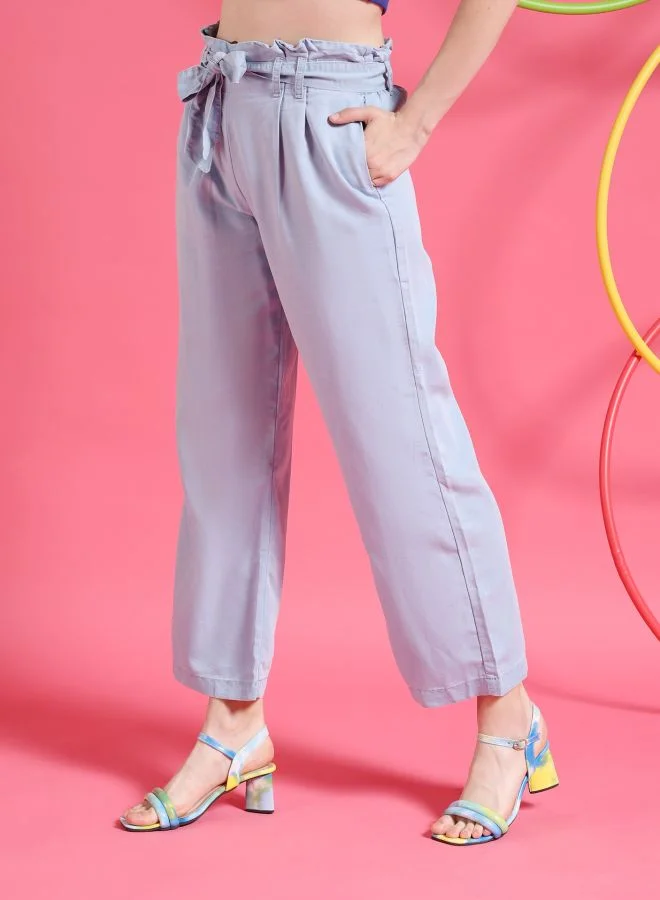 مرفوعة Women Flared Solid High-Rise Denim Pants