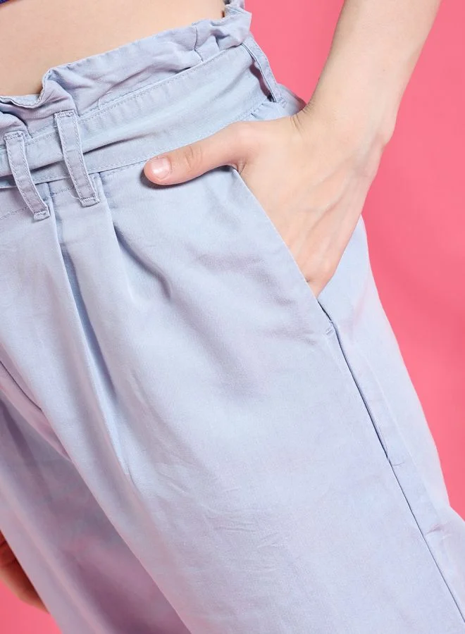 مرفوعة Women Flared Solid High-Rise Denim Pants