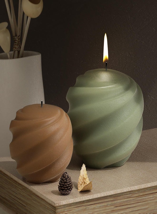 ESEENS 2 Pack Wave Candle Mold Spiral Candle Mold Ball Mold Ball Resin Casting Mold Resin Making Molds Silicone Mold for Candle Home Decorate Mold Candle Making Mold 3D Animal Mold Clay Mold - Image 3