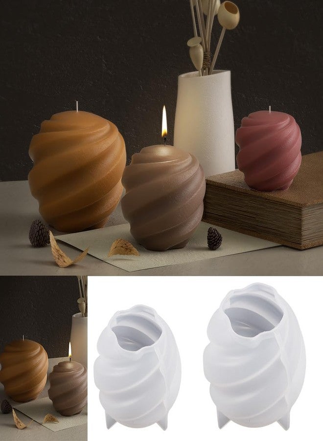 ESEENS 2 Pack Wave Candle Mold Spiral Candle Mold Ball Mold Ball Resin Casting Mold Resin Making Molds Silicone Mold for Candle Home Decorate Mold Candle Making Mold 3D Animal Mold Clay Mold - Image 1