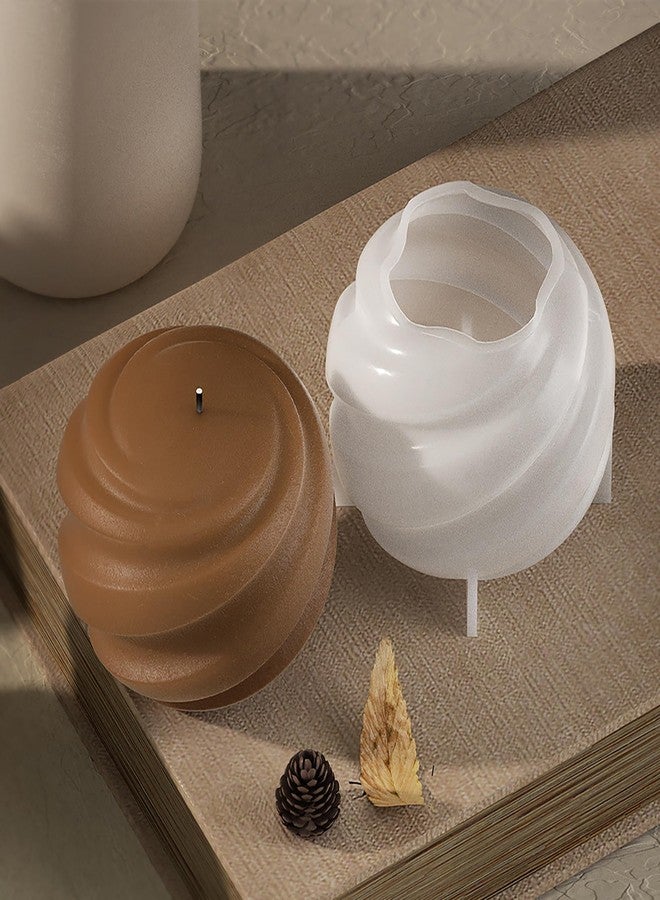 ESEENS 2 Pack Wave Candle Mold Spiral Candle Mold Ball Mold Ball Resin Casting Mold Resin Making Molds Silicone Mold for Candle Home Decorate Mold Candle Making Mold 3D Animal Mold Clay Mold - Image 2