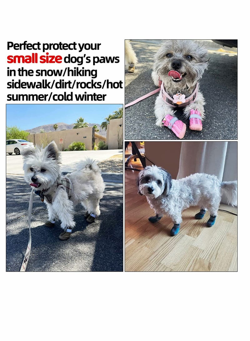 KASTWAVE Small Dog Shoes, Anti Slip Breathable Waterproof Reflective, Dog Booties Boot Paw Protector for Small Dog Hiking Shoes with Reflective Adjustable Strap Zipper Puppy Shoe for Hot Pavement Winter Snow ( - Image 2