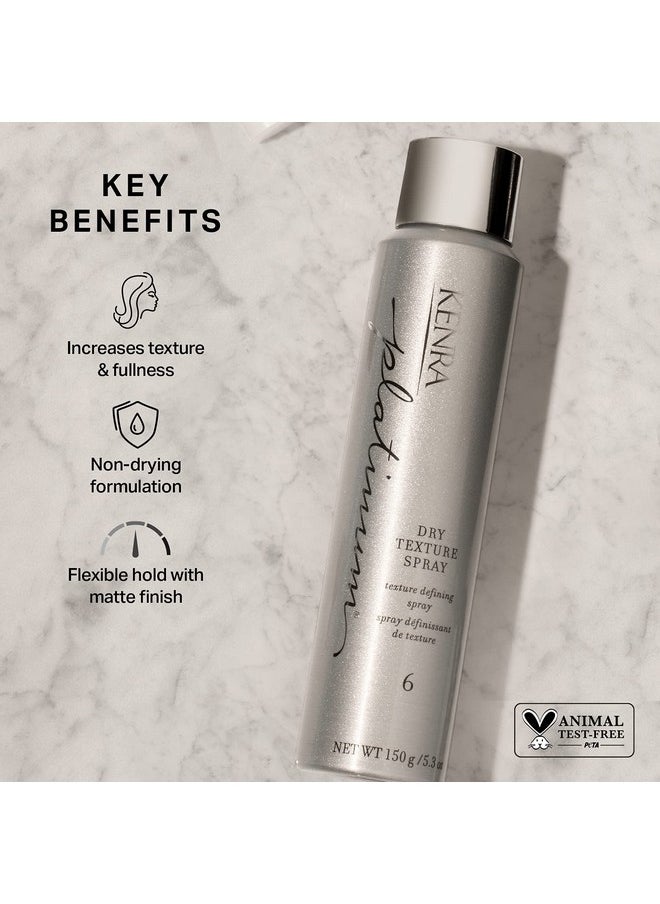 Kenra Professional Kenra Platinum Dry Texture Spray 6 ; Texture Defining Styler ; Increases Texture & Fullness ; Absorbs Oils & Impurities ; Ultralightweight Nondrying Formulation ; All Hair Types ; 5.3 Oz  - Image 3