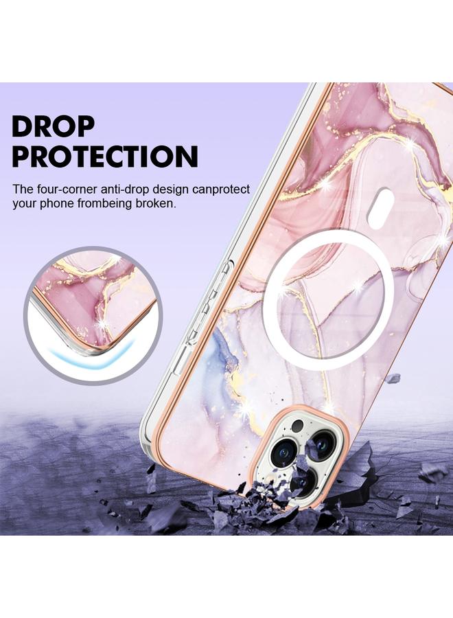 Zaboon Case For iPhone 13 Pro Marble Pattern Dual-side IMD Magsafe TPU Phone Case - Image 4