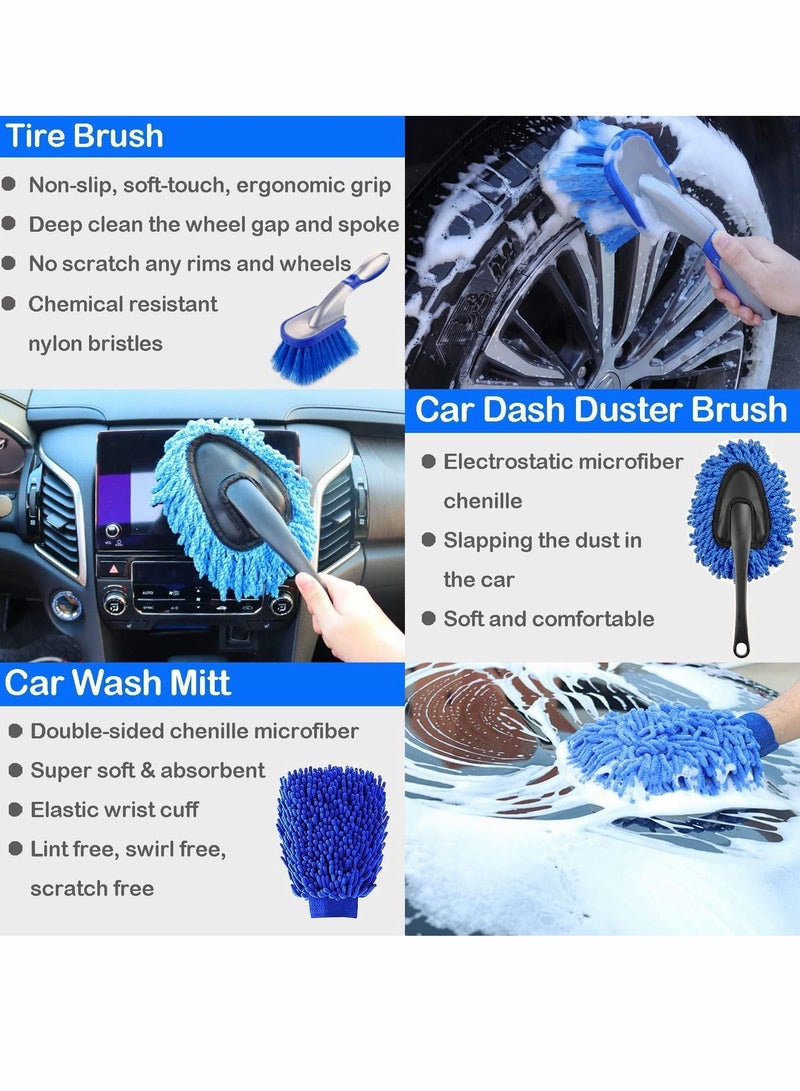 SYOSI Car Detailing Brush Set, Kit, 26 Pcs Auto Drill Brushes, Buffing Sponge Pads Cleaning Tools Kit for Interior, Exterior, Wheels, Dashboard - Image 3