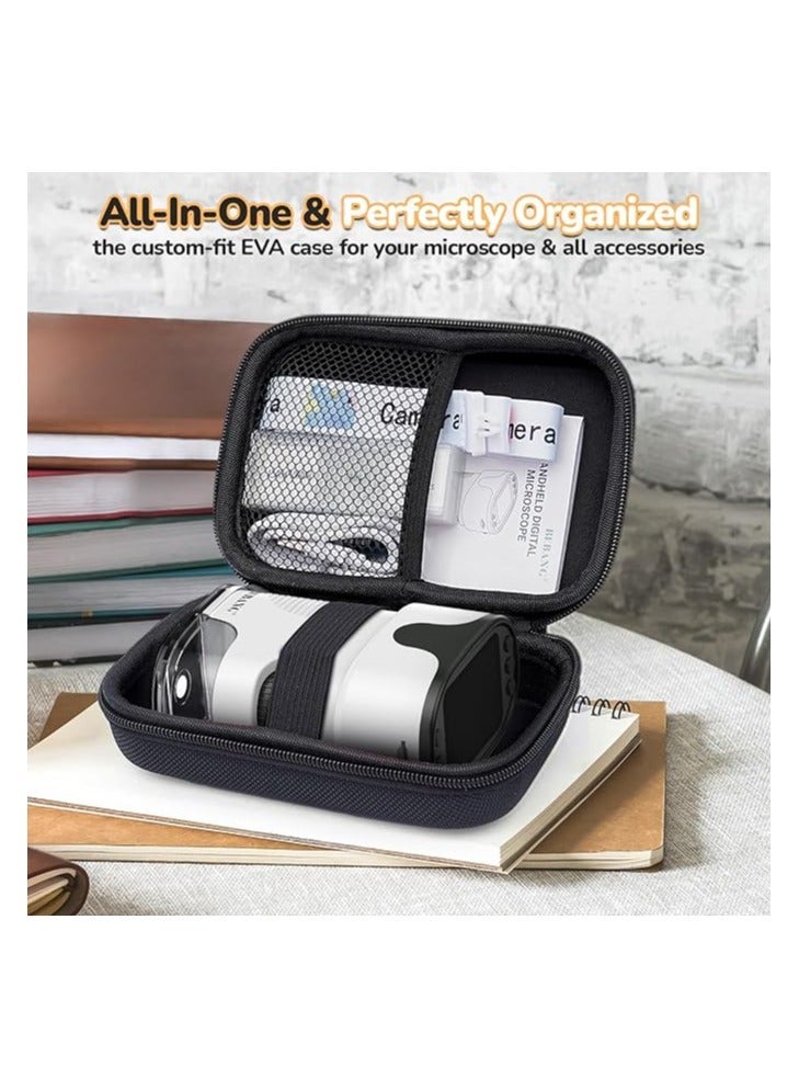 أنكوفو 1000X المجهر المحمول للأطفال 4K 2.0 "شاشة قابلة لإعادة الشحن ميني جيب المجهر الرقمي w / شرائح مجموعة الهدية المحمولة Edu عمر 4-6 8-12 الأطفال الطلاب (أبيض) - Image 4