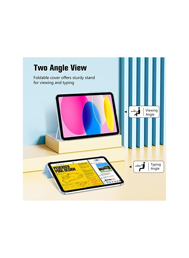 Procases for iPad 10th Generation Case 2022 iPad 10.9 Inch Case, iPad 10 Case Slim Stand Hard Shell Back Protective Smart Cover for 10.9” iPad 10th Gen 2022 Release -Skyblue - Image 4