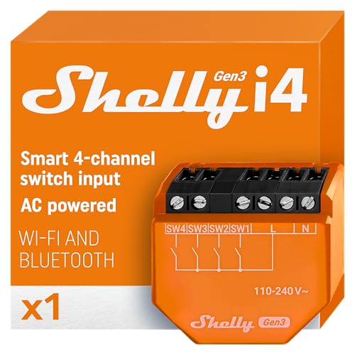 Shelly i4 Gen3 | WiFi Smart 4-Digital inputs Controller of Shelly Relays | Home Automation | Compatible with Alexa & Google Home | iOS Android App | No Hub | Remote Control | Multi-Click - Image 1