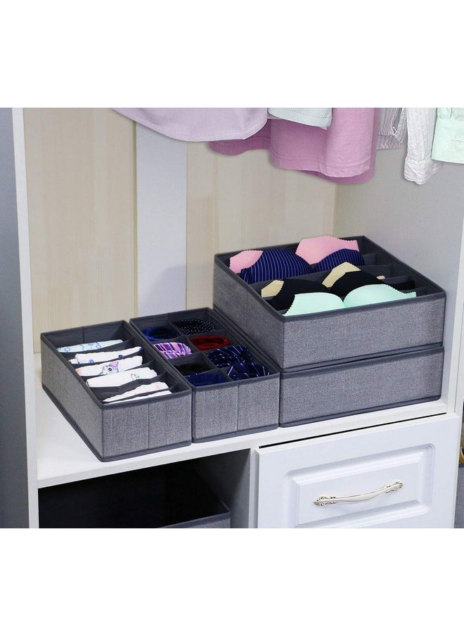Styleys Set Of 4(Beige)Foldable Non-Woven Drawer Dividers,Clothing Storage Boxes,Innerwear Storage Box,Closet Organizers,Under Bed Organizer,S1014  - Image 4