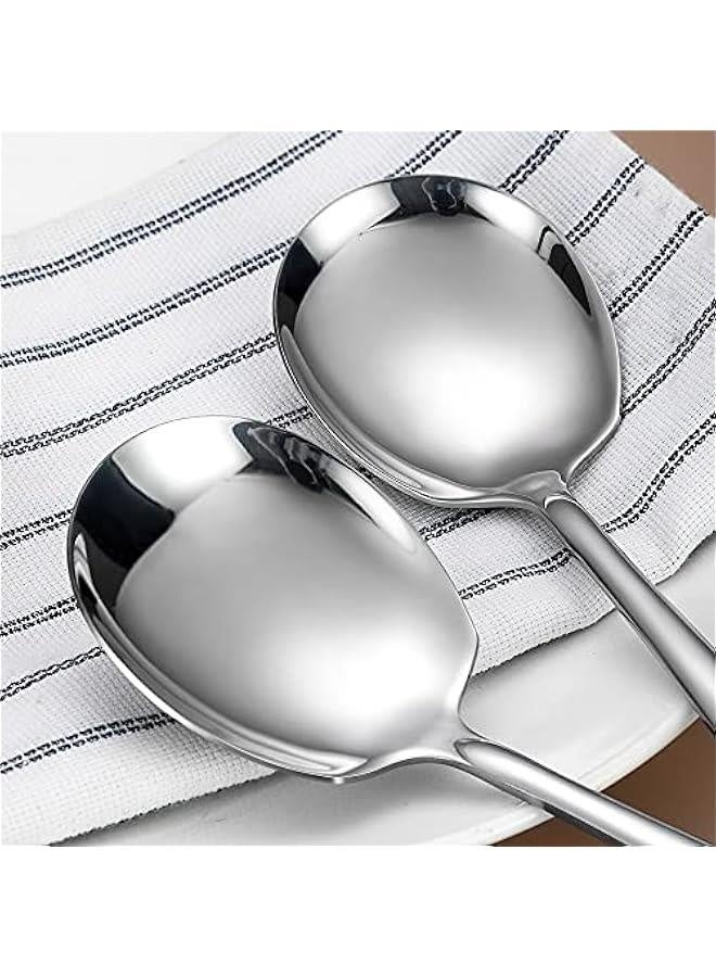 طقم ملاعق تقديم من الفولاذ المقاوم للصدأ مكون من 6 قطع للحفلات، آمنة في غسالة الصحون، أدوات تقديم كبيرة بطول 9.14 بوصة - Image 4