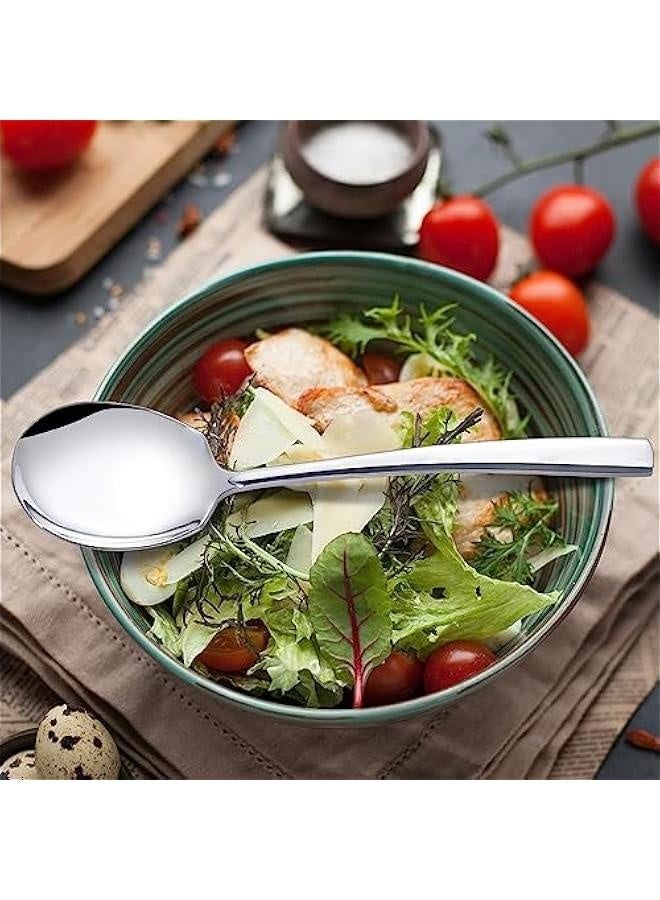 طقم ملاعق تقديم من الفولاذ المقاوم للصدأ مكون من 6 قطع للحفلات، آمنة في غسالة الصحون، أدوات تقديم كبيرة بطول 9.14 بوصة - Image 3