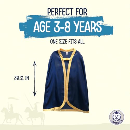 Liontouch - Noble Knight Cape for Boys, Blue | Age 3-8 Years - One Size Fits All | Medieval Pretend Play Toy Cloak for Kids | Dress Up, Fancy Dresses, Cosplay & Royal Knight Costume Accessory - Image 5