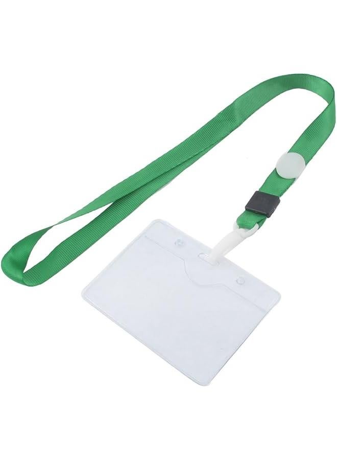 Qtqgoitem Horizontal ID Office Name Employee Badge Card Holder Green Clear (Model: 4d4 c08 1ef 928 d80)