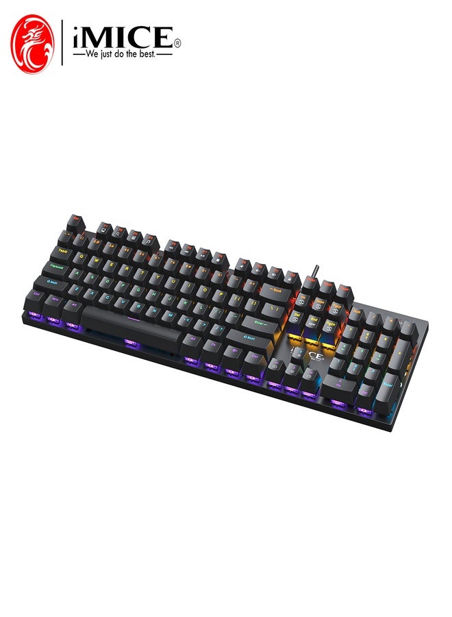 iMice Gaming Keyboard RGB Mechanical–104-Key Compact Design with 6-Color LED Backlight, 28 Custom Lighting Modes & 12 Multimedia Hotkeys for Ultimate Performance - Image 5