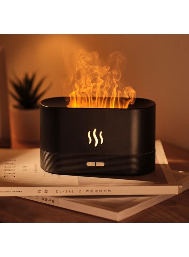 ECVV 200ml Cool Mist Air Scent Humidifier Desk Simulation Flame Essential Oil Aroma Diffuser For Home Bedroom Office - Image 1