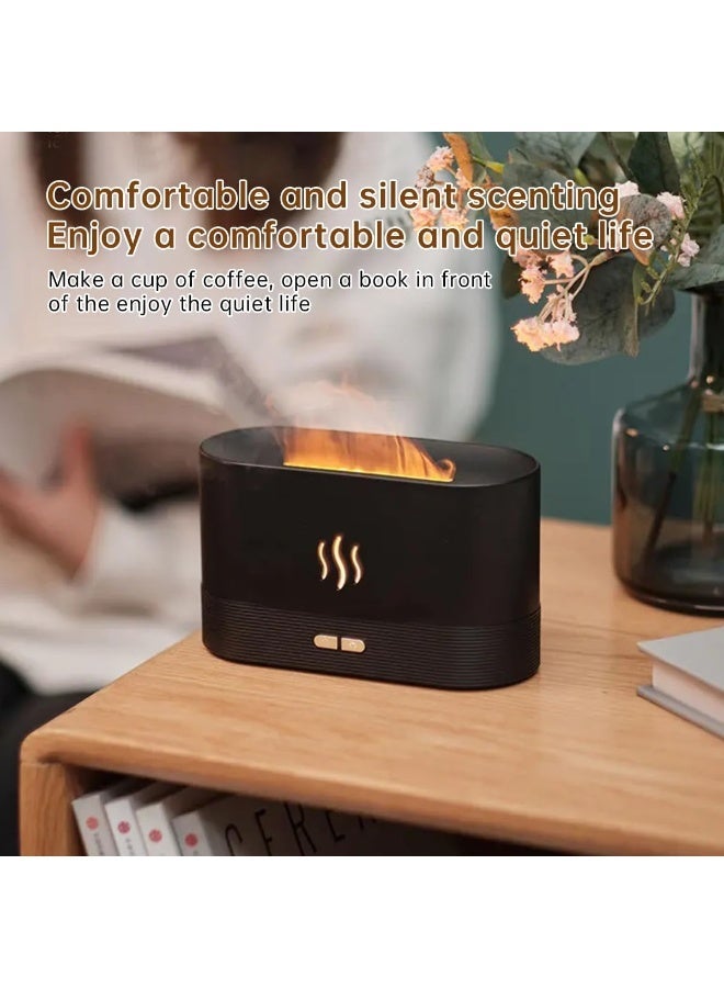ECVV 200ml Cool Mist Air Scent Humidifier Desk Simulation Flame Essential Oil Aroma Diffuser For Home Bedroom Office - Image 2