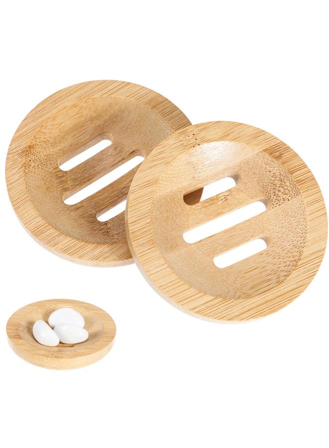 2pcs Bamboo Soap Dish Soap Tray,Shower Wood Holder Saver Container Bathroom Storage Case for Bathroom Toilet Hotel - Image 1