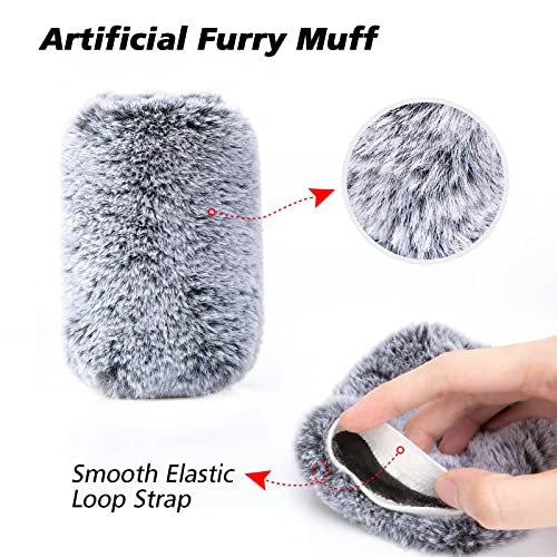 SUNMON Microphone Windscreen Pop Filter Compatible with HyperX QuadCast - Mic Foam Cover with Furry Windscreen Muff for HyperX QuadCast S，QuadCast S White (2 Pack) - Image 5