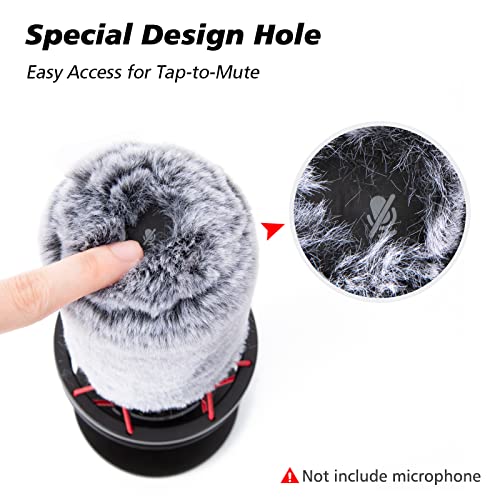 SUNMON Microphone Windscreen Pop Filter Compatible with HyperX QuadCast - Mic Foam Cover with Furry Windscreen Muff for HyperX QuadCast S，QuadCast S White (2 Pack) - Image 4