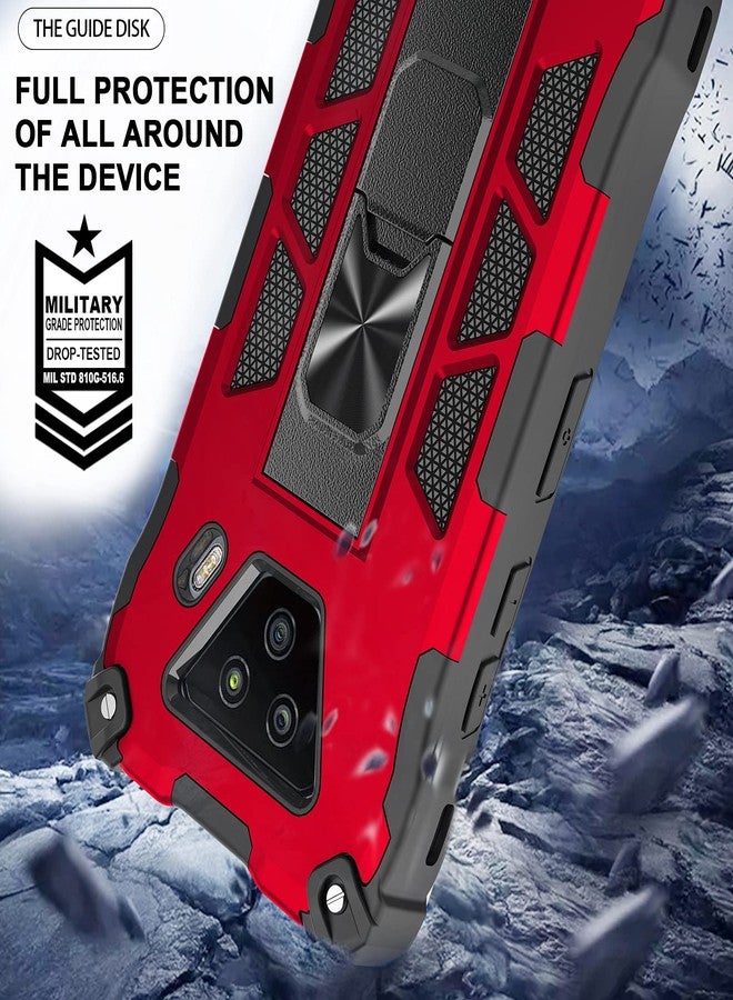 Ailiber Compatible with Kyocera DuraForce Ultra 5G, DuraForce UW E7110 Case with Screen Protector, for Magnetic Car Mount, Kickstand Holder, Armor Full Body Cover for DuraForce Ultra 5G UW-Red - Image 4