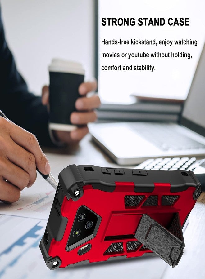 Ailiber Compatible with Kyocera DuraForce Ultra 5G, DuraForce UW E7110 Case with Screen Protector, for Magnetic Car Mount, Kickstand Holder, Armor Full Body Cover for DuraForce Ultra 5G UW-Red - Image 5