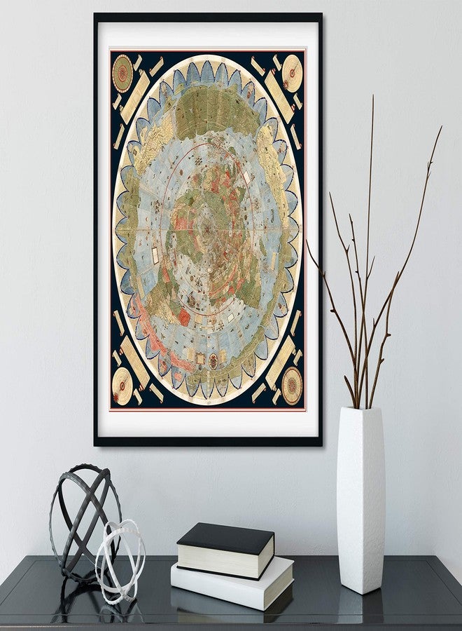 ArtCantHurtU 1587 Urbano Monte World Map - Unframed 16" x 16" Flat Earth Map of the World - Historic Globe Model Wall Poster - Cartophiles Lovers Gifts - Image 5