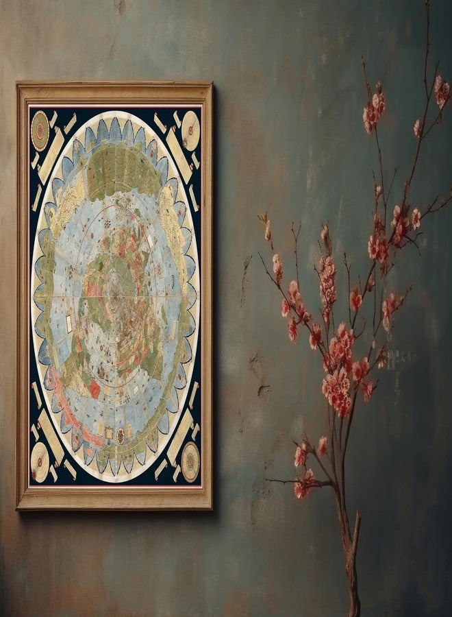 ArtCantHurtU 1587 Urbano Monte World Map - Unframed 16" x 16" Flat Earth Map of the World - Historic Globe Model Wall Poster - Cartophiles Lovers Gifts - Image 4