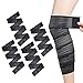 Rbenxia 4 Pieces of Black Elastic Calf Compression Bandage Adjustable Leg Compression Sleeve Knee Wraps Brace Support Bands for Stabilising Ligament Joint Pain Sport 180 cm - Image 1