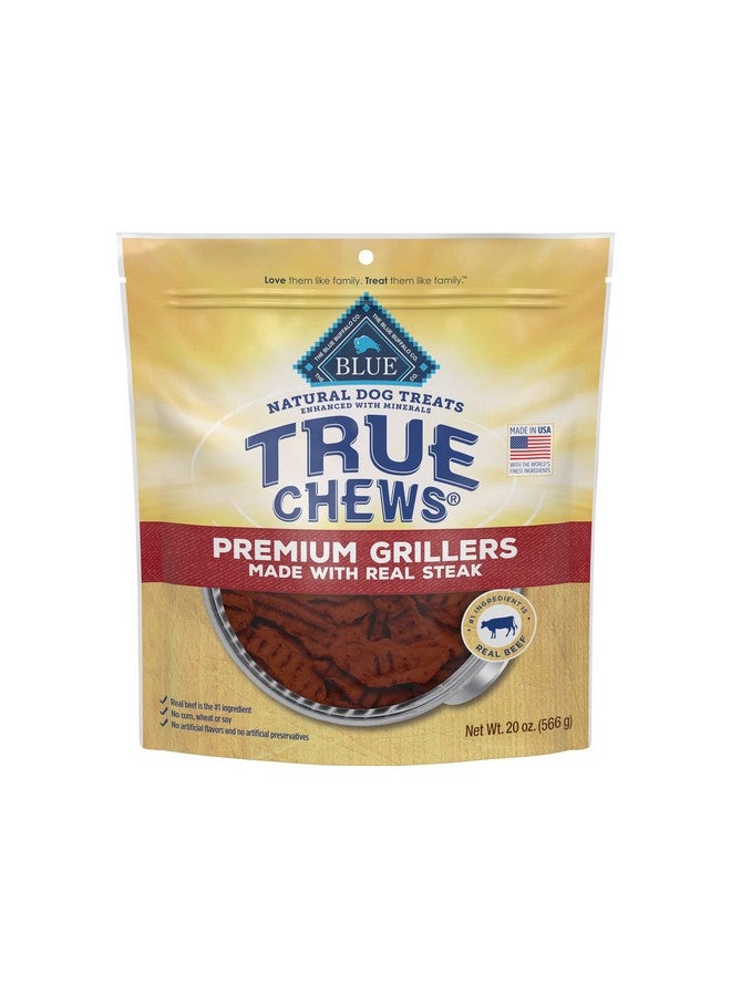بلو بافلو مكافآت الكلاب الطبيعية من True Chews Premium Grillers، كيس ستيك 20 أونصة - Image 1